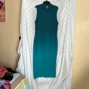 NWT fully lined bodycon green ombré midi dress